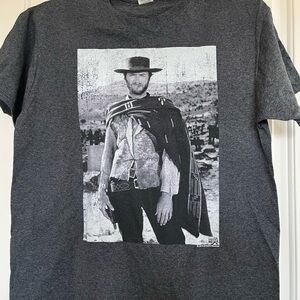 Clint Eastwood Fruit of the Loom Gray Western Graphic Tee